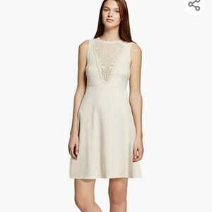 Altard State tan faux suede lace embroidered Aline dress
